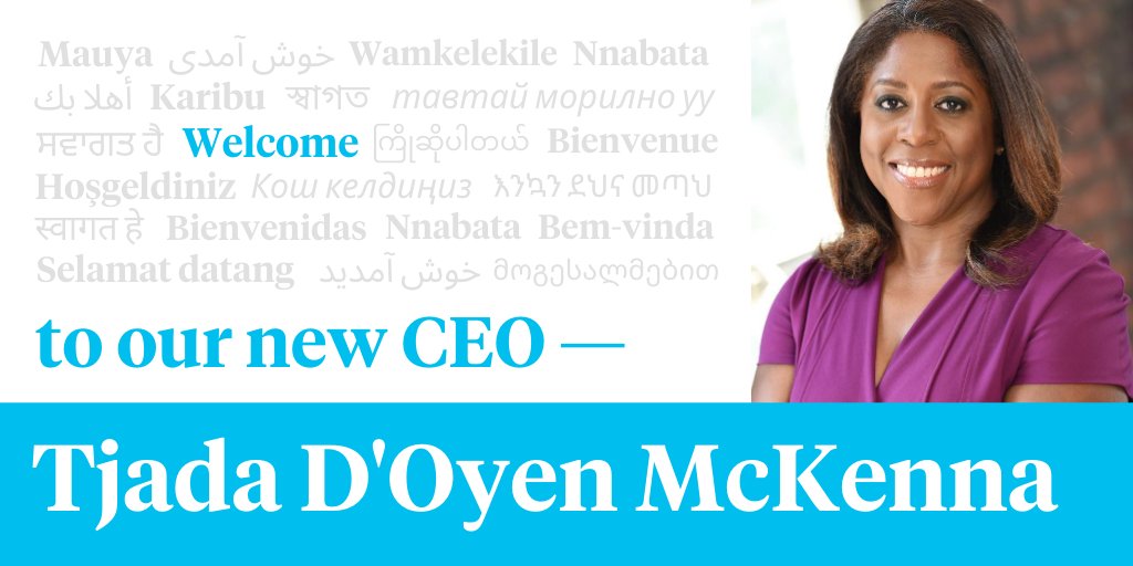 Mercy Corps (@mercycorps) on Twitter photo We’re excited to introduce our new CEO, Tjada D'Oyen McKenna! Coming to us from <a href="/CARE/">CARE (care.org)</a>, Tjada brings extensive experience driving bold solutions to tough challenges across the international aid sector and across the globe. We can’t wait for her to lead our team. We’re excited to introduce our new CEO, Tjada D'Oyen McKenna! Coming to us from <a href="/CARE/">CARE (care.org)</a>, Tjada brings extensive experience driving bold solutions to tough challenges across the international aid sector and across the globe. We can’t wait for her to lead our team.