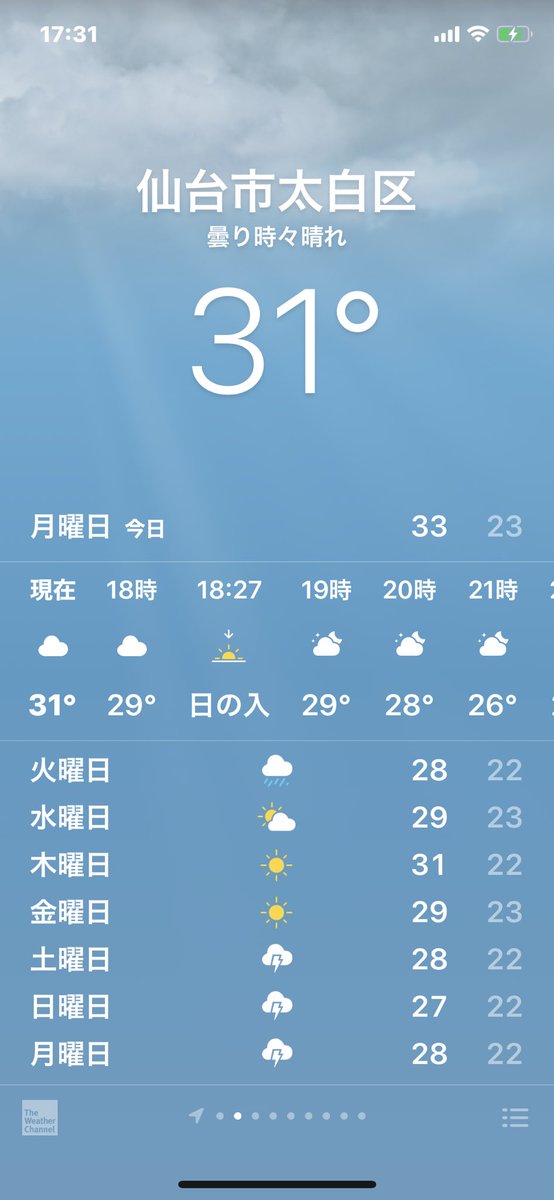 まみい 八木山動物公園 のある仙台市太白区の気温と天気予報です 西の方からすると 随分違いますね 明日から暫く 最高気温がこんな感じ ちょっと一息つけるかな まみい 八木山動物公園 のある仙台市太白区の気温と天気予報です 西の方からすると 随分違いますね 明日から暫く 最高気温がこんな感じ ちょっと一息つけるかな