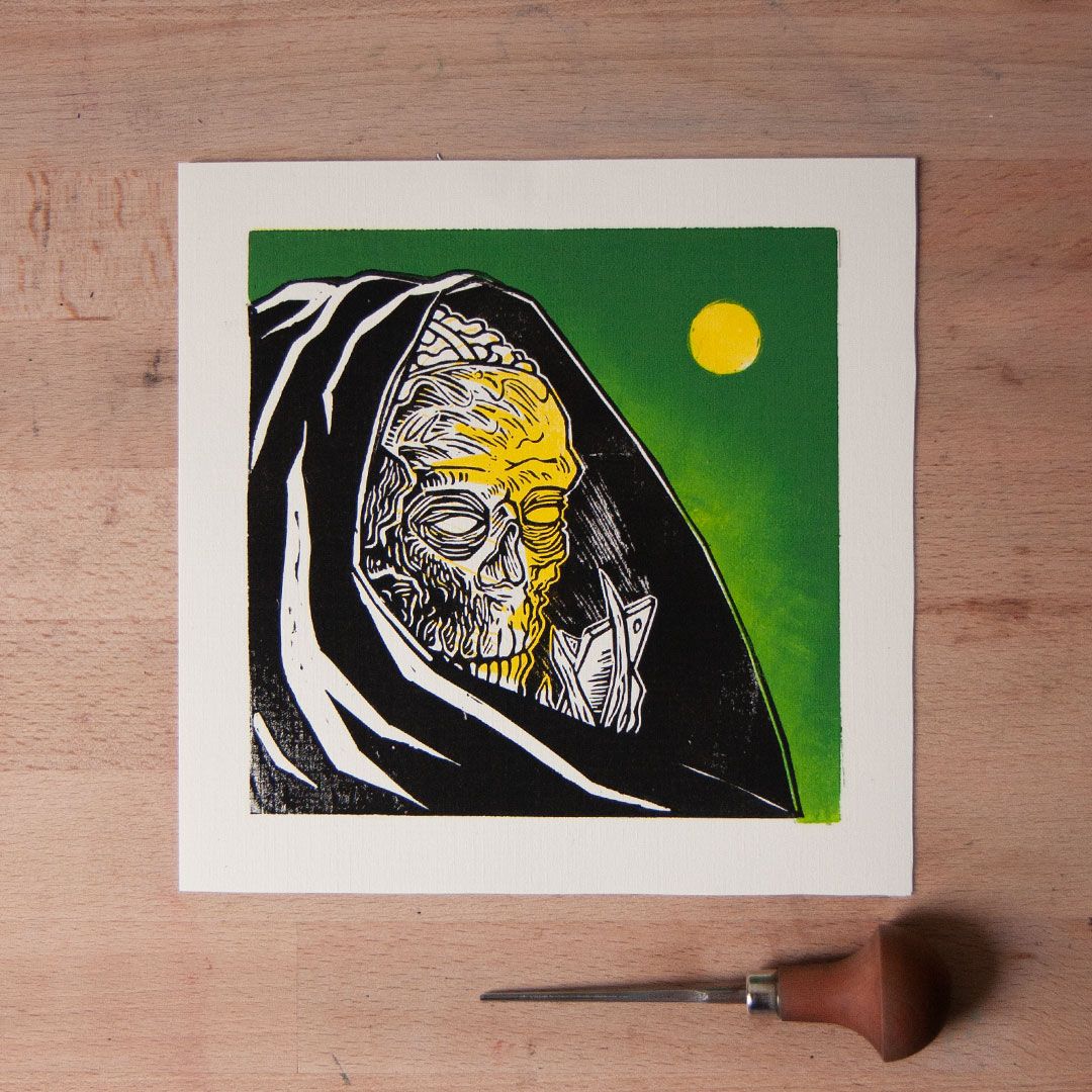 BenetYann's tweet photo. Over Connected

#linogravure #linocut #print  #art #illustration #darkart #blockprint #linoblock #skull #connected #confinement #confined #break https://t.co/MPRjEwvwzB