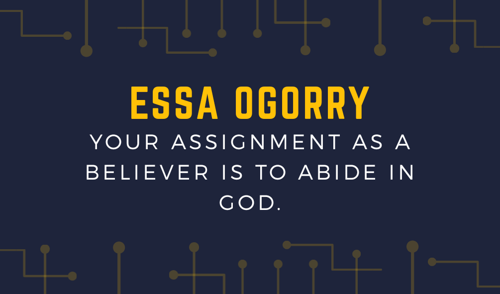 essaogorry's tweet photo. YOUR ASSIGNMENT AS A BELIEVER IS TO ABIDE IN GOD.
@essaogorry https://t.co/7zjqW1rA17