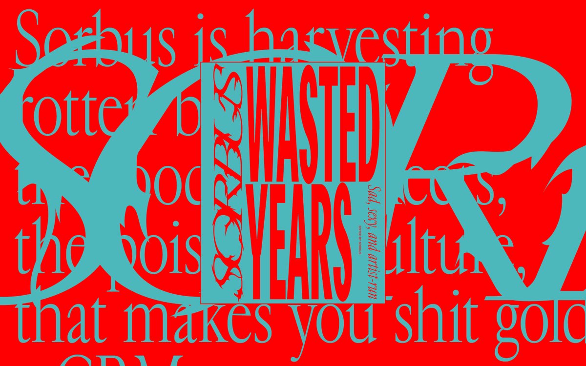 Strange but true: our printed publication, WASTED YEARS – Sad, Sexy, and Artist-run, will be out this Friday, with a party at Vaasankatu 15, Helsinki, at 6–9pm. Kaino Wennerstrand’s heartfelt Sorbus eulogy is up on our website: sorbus.fi/eulogy-for-sor…