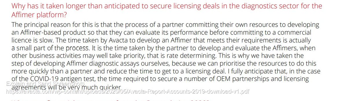 15/25allow AVCT to make the choice. In-house or wait and sell on.One thing is for certain, if one can afford to take a bigger slice of the pie, then one surely would, particularly when the frustration with proposed partners is clear ;Annual Report page 18 ;