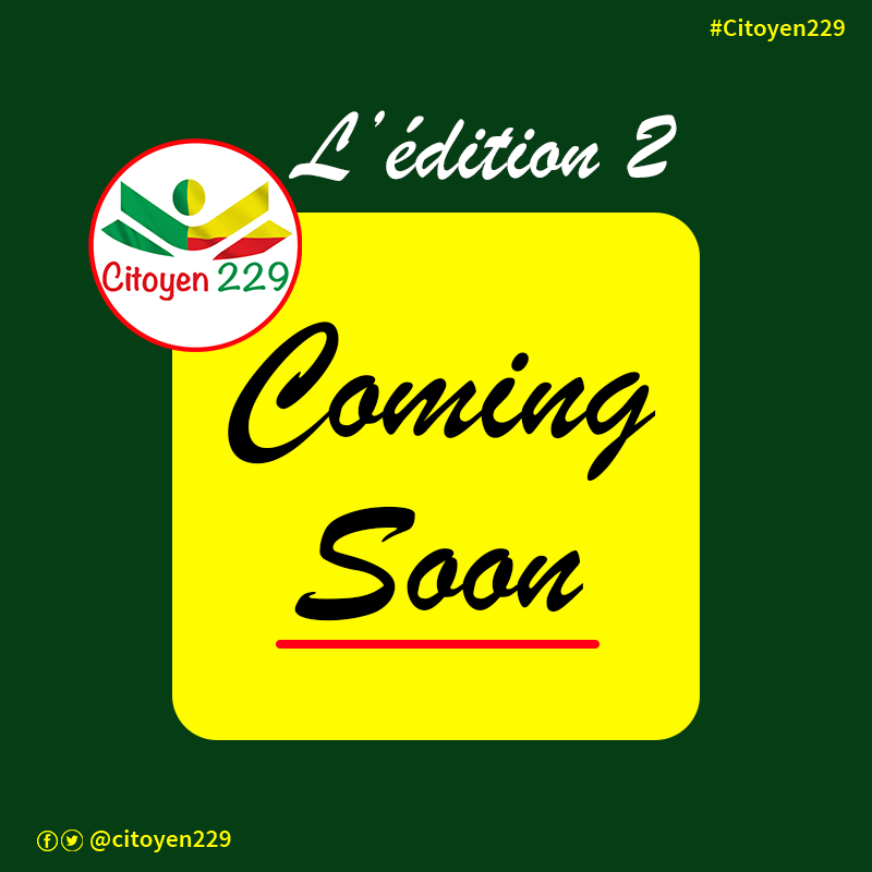 Ça y est...L'édition 2 de #Citoyen229 est annoncée...Êtes-vous prêts? #wasexo cc <a href="/USEmbassyBenin/">U.S. Embassy Cotonou</a> <a href="/unfpa_benin/">UNFPA Bénin CO</a> <a href="/YaliTeam229/">Benin Yali Alumni Association</a> <a href="/yalidakar/">CRL YALI DAKAR</a>