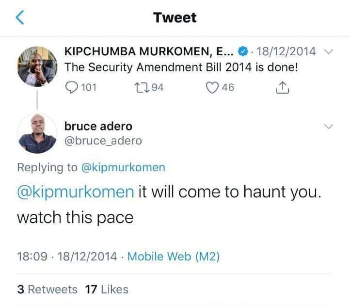 AntonnyK's tweet photo. @kipmurkomen You passed the bill in broad daylight. Time is coming to pass right? https://t.co/ddX3ze4qkA