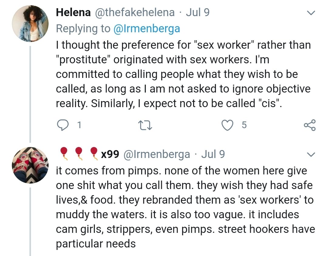 A thread of disgusting things radical feminists have said about sex workers