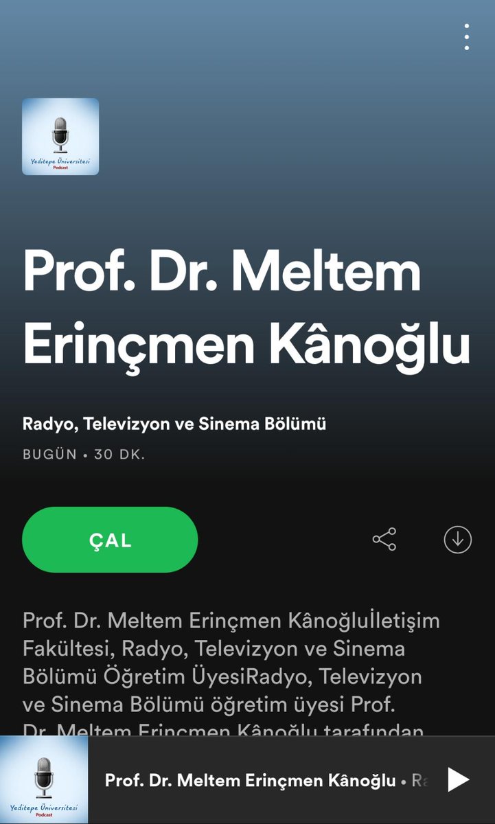 İlk podcast kaydımız yayında! Radyonun Türkiye'deki 100 yıllık serüveninden bahseden bölüm öğretim üyemiz Pror. Dr. Meltem Erinçmen Kanoğlu'un podcast yayını için: open.spotify.com/episode/2ILLbN…