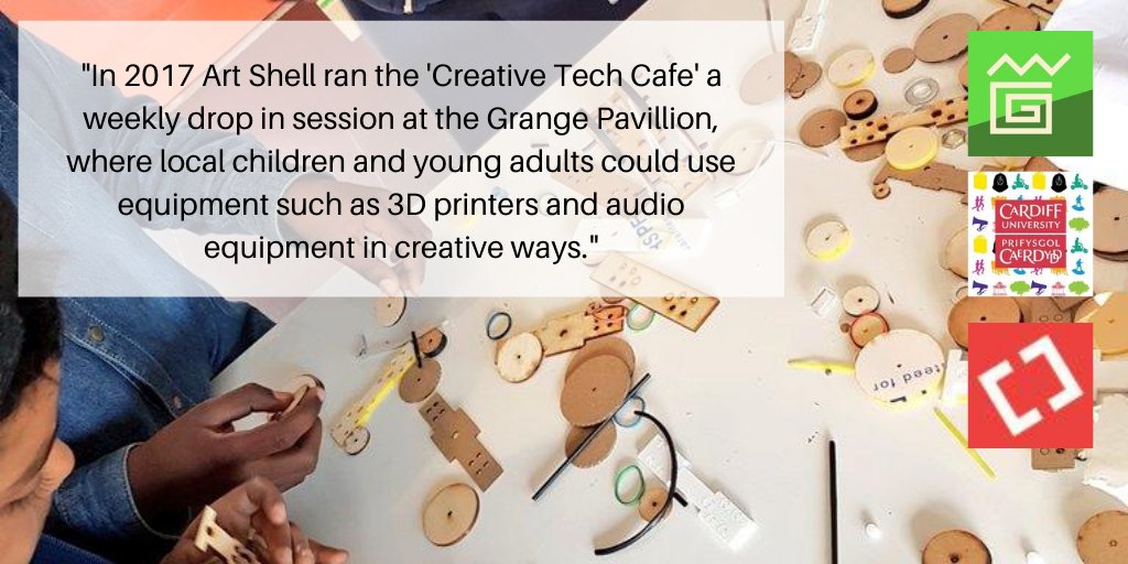 . @johanahartwig, founder of  @_Art_Shell_ - a creative company Grangetown - ran a Tech Café at the old Pavilion. It engaged many young people with the project and they kept coming back for more!  @Grange_Pavilion hope to launch it again in the new building.