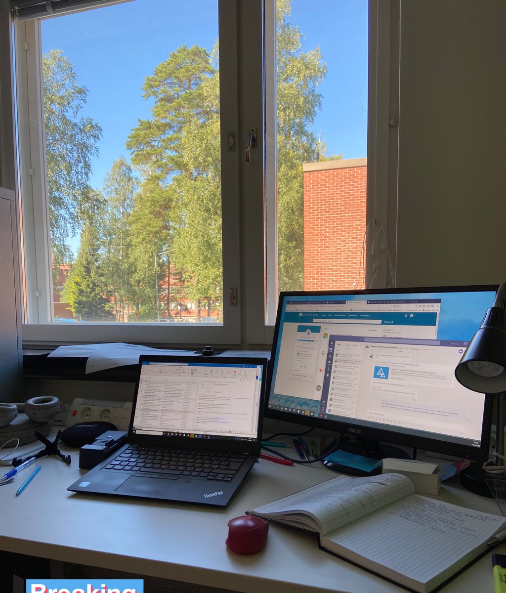 JuusoIlmela's tweet image. First time in the office for a while! Office chair and table work differently thna home table.
#backintheoffice #sameview