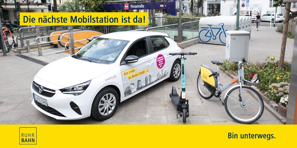 ruhrbahn's tweet photo. Mobilstaion (H) Florastraße: 
3 x CarSharing🚗
7 x Leihräder🚲
5 x Fahrradbox 🚲
2 x innogy-Ladesäulen für E-Autos🔋🚗
1 x Taxi-Halteplatz 🚕
7 x überdachter Radabstellplatz 🚲

https://t.co/szx3Kzvv2s

#öpnv #essen_ruhr #Mobilitaet #carsharing #bikesharing
@nextbike @innogy_emob https://t.co/phbgNRfFfz