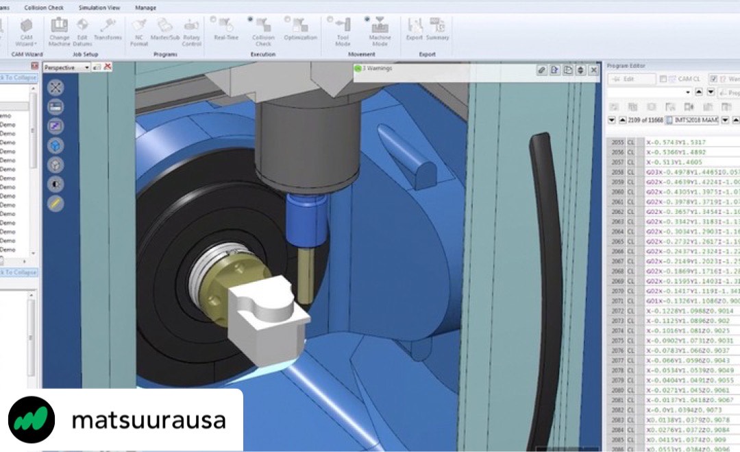 CAMplete Solutions (@camplete) on Twitter photo Happy Monday everyone. Did you know that “CAMplete, a perfected Post & Simulation Tool comes standard on all <a href="/MatsuuraUSA/">Matsuura USA</a> 5-axis machines & works closely with Matsuura, using machine models built directly from their original design data, providing confidence in the simulation?” Happy Monday everyone. Did you know that “CAMplete, a perfected Post & Simulation Tool comes standard on all <a href="/MatsuuraUSA/">Matsuura USA</a> 5-axis machines & works closely with Matsuura, using machine models built directly from their original design data, providing confidence in the simulation?”