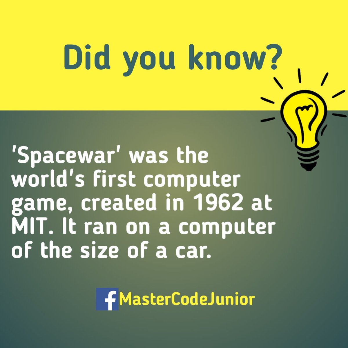 mastercodejunr's tweet image. Did you know?
#facts #FactoftheDay #programming #Coding4Kids #mastercodejunior #mcj #juniorcoder