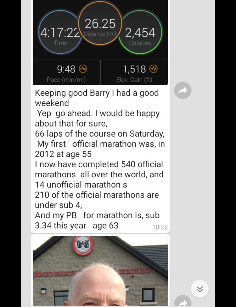 DGNHurlingclub's tweet photo. 👏👏👏👏👏

1st marathon run on our community track. Well done Eugene Winters (uncle of the boyos) Some info on Eugene’s achievements within the pictures attached. 
@teamtalkmagLIVE https://t.co/PP3LCyhjKv