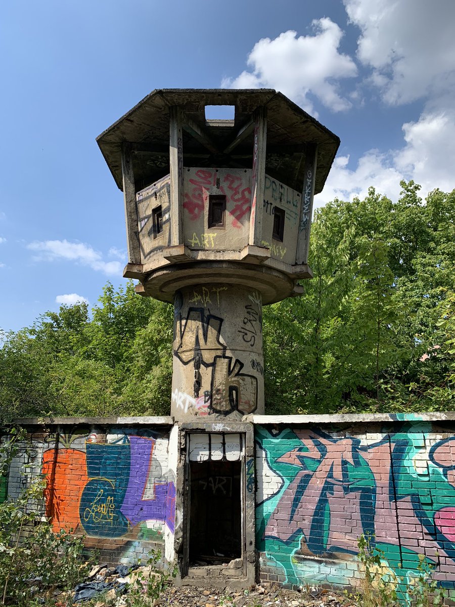 7. Tower at Neumagener Strasse. Built in 1970. Was part of a Stasi site at  #Berlin-Weissensee. Listed, but in a bad shape, in an area of squatters.  #Watchtower not (officially) accessible to visit.  #urbex