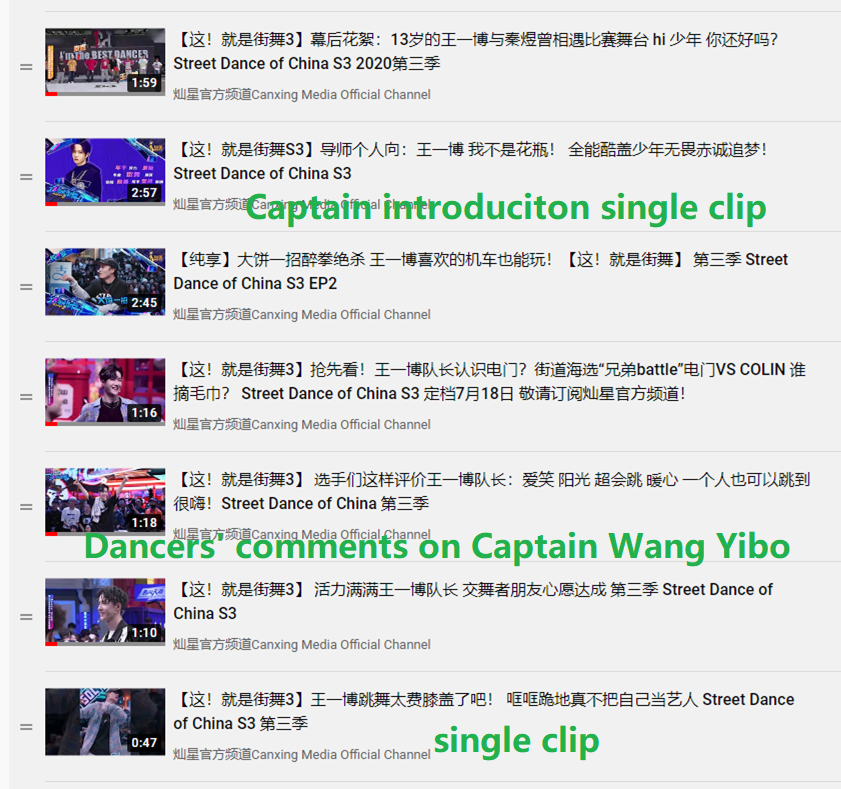 WangyiboOversea's tweet photo. #王一博 #WangYibo #YIBO 

Is there still anybody who doesn't know to steam Captian Yibo's clips at official Youtube channel???

Do notice to steam those marked in green~~

#ワンイーボー
#หวังอี้ป๋อ 
#왕이보 
#VươngNhấtBác
#streetdanceofchina3xwangyibo 

https://t.co/UOQzljp8jD https://t.co/FJop01mTIr