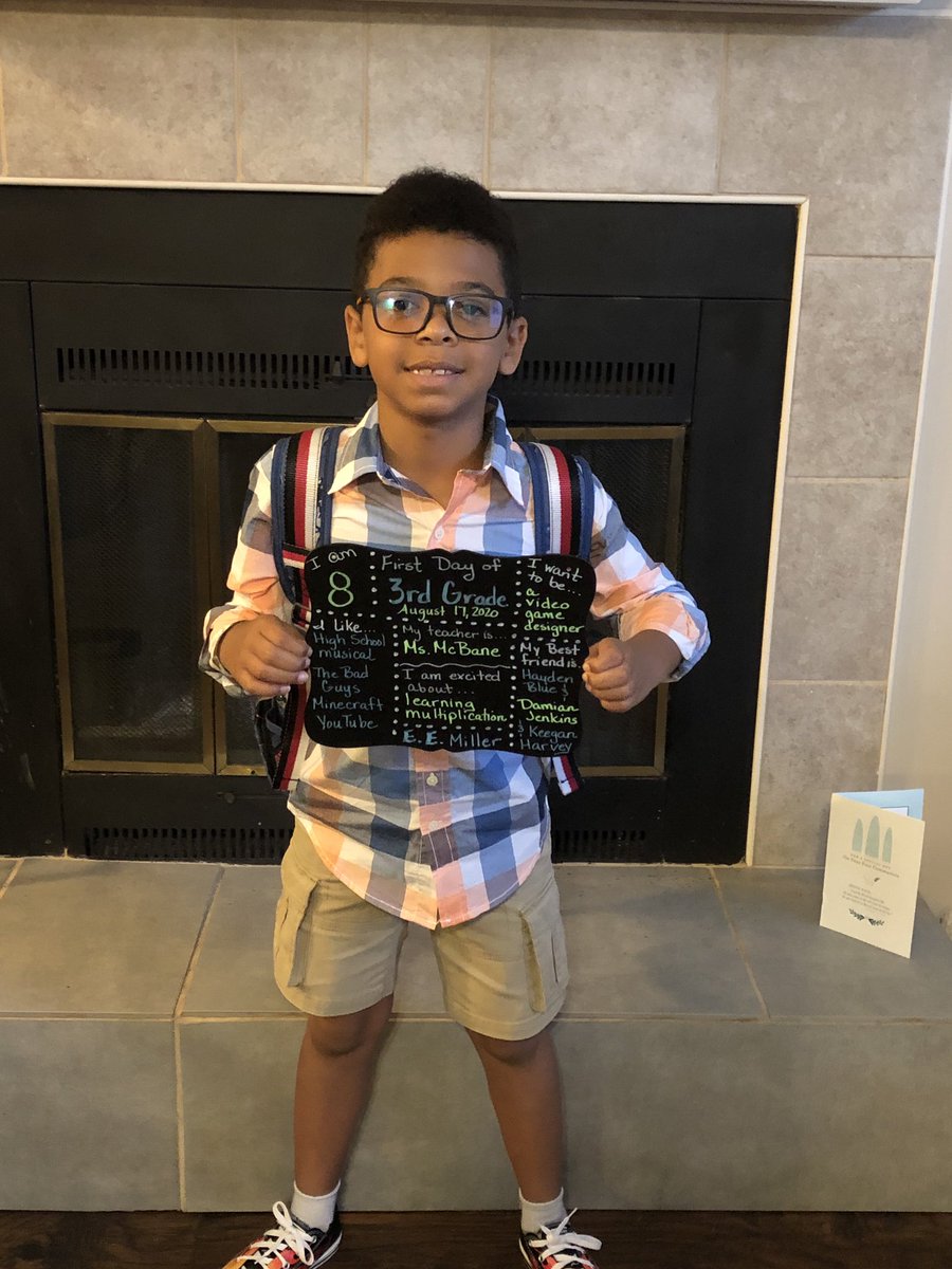 Cameron T is ready for his first day <a href="/EEMillerElem/">EE Miller Elem</a> #firstdayofschool2020