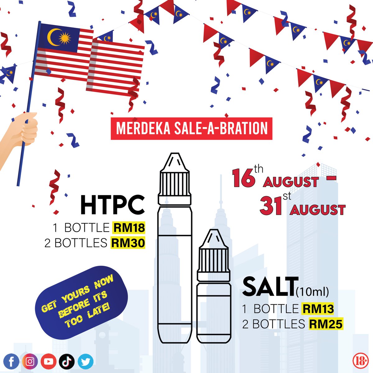 HVapeboss's tweet photo. PROMO PROMO PROMO MERDEKAA DARI VAPEBOSS!! https://t.co/E34puApwBO