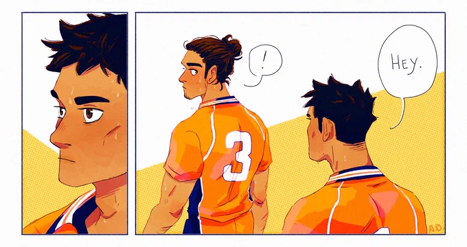 another redraw with this trio bc I couldn't resist (reads right to left ↩) #haikyuu 