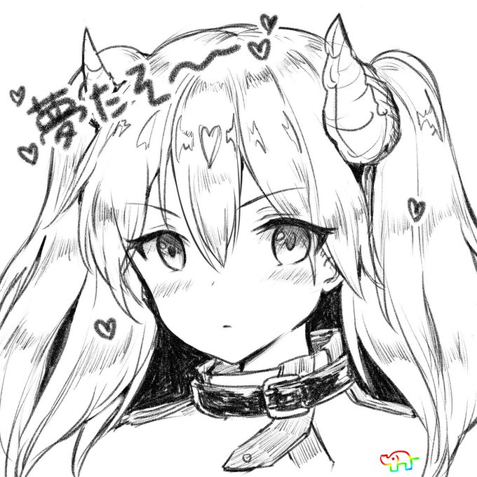 今日の過去絵:世捨てのゾンビさん(@yosuteZombie)ちの夢ちゃん(2019.2018年) 