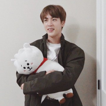 seokjinnie loves his plushies ^^