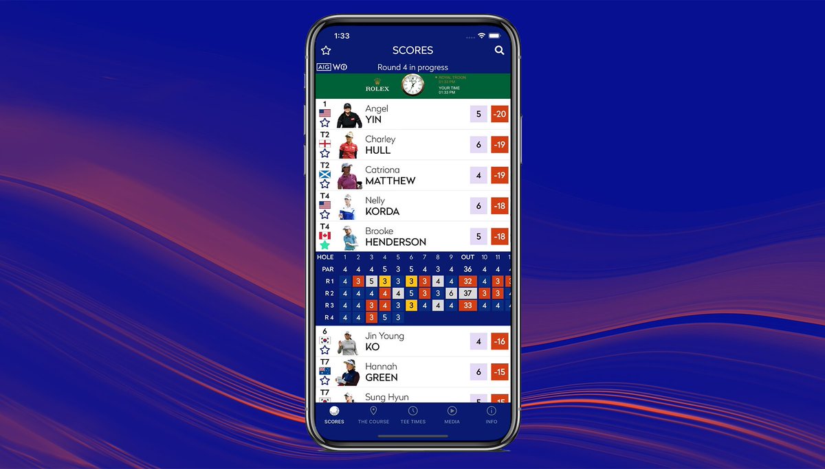 For full tee times, live scoring and much more, download the AIG Women’s Open app now on Apple or GooglePlay!

APPLE: bit.ly/AIGWomensOpen
GOOGLE: bit.ly/AIGWomensOpenG…

#AIGWO #WorldClass