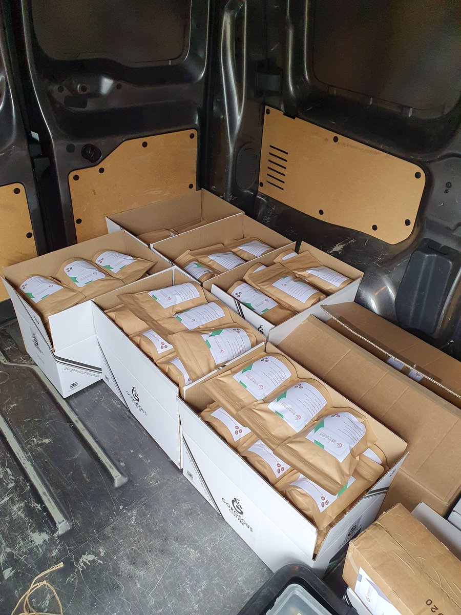 Another busy day, with our smaller packs getting ready for delivery. Great as a retail extra in a café, or for people to buy online for home: gorgeouscoffee.co.uk
