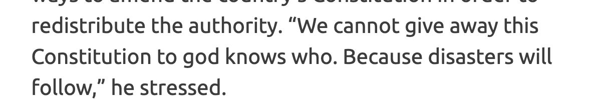 Can't hand over power to "god knows who" - usual emphasis on "you know me". Of course, point is that the Belarusians were willing to vote in huge numbers for the same "god knows who". A fail. 3/