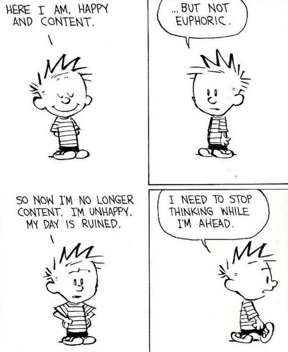 Overthinking emotions (even positive ones) can sometimes bring you down.  Not always easy, but experiencing and appreciating the current moment is crucial to #Wellbeing.  #Happiness #mondaythoughts #Mindfulness
