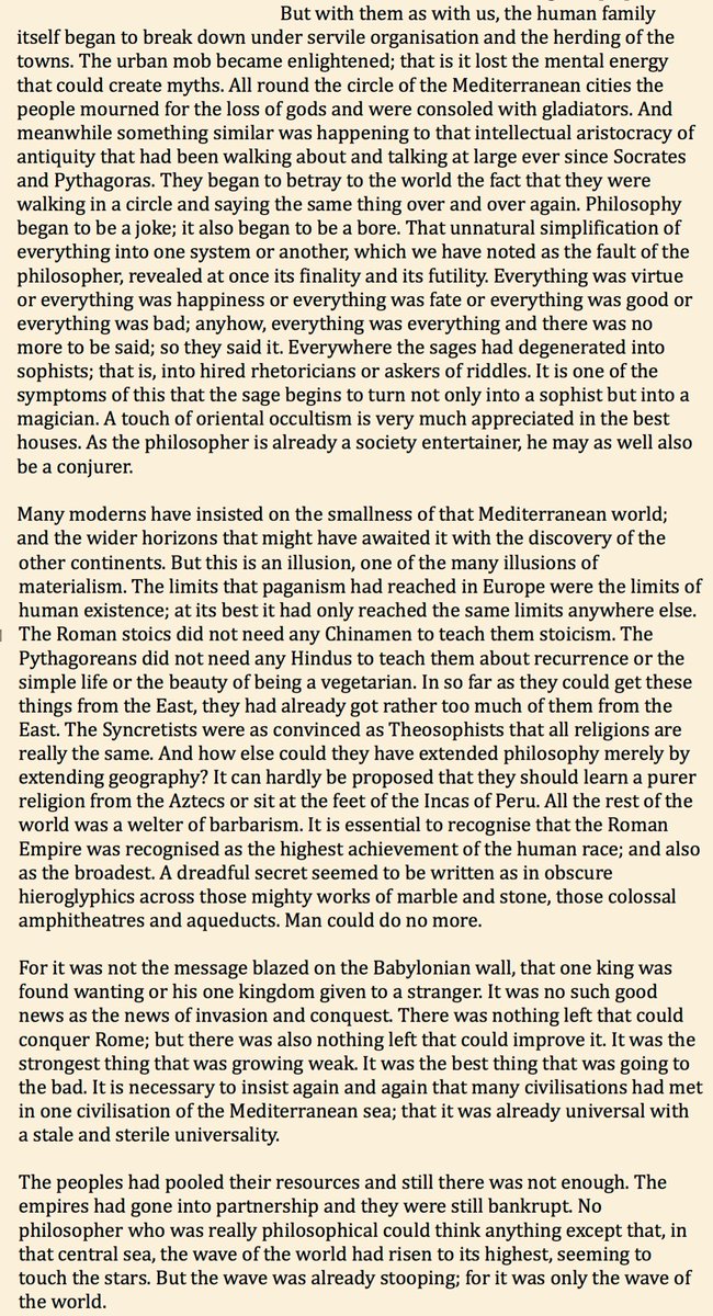 Much the same can be said of America as G. K. Chesterton said of Rome: “Man could do no more.”