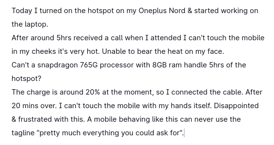 yasan_prasanna's tweet photo. I don't know whether its an issue in my Oneplus Nord device or on all Nord devices. This is my 1st time buying Oneplus and really disappointed with this.
@oneplus @OnePlus_IN  @OnePlus_Support @OnePlusNews @OnePlusSecurity @TamilTechOffici @C4ETech https://t.co/V37Y9ld1dV