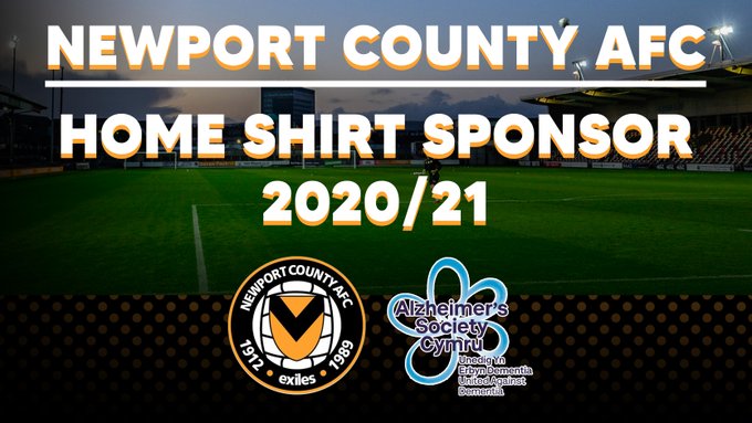 ncfctrust_old's tweet photo. ICYMI @NewportCounty are delighted to announce that
@AlzSocCymru will be the main sponsors on the front of the Exiles’ first-team home shirt for the 2020/21 season.
More here: https://t.co/doc5gs88aO
#SOSCTD | #OneClubOneCounty
#PortHour https://t.co/ukmNkGRpIE