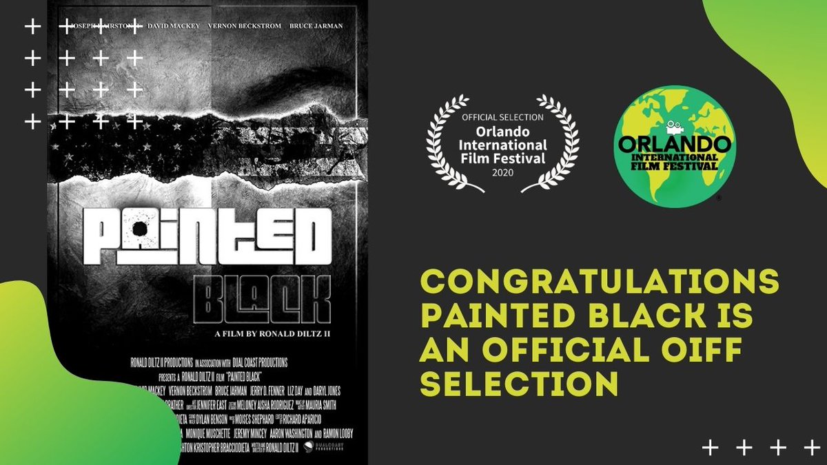 Congratulations, Ronald Diltz II's: Painted Black is an official Orlando International Film Festival selection 💫🎬🍿
@RonDiltz2 
#Orlando #OrlandoInternationalFilmFestival #OIFF #enzian #shortfilm #independentfilm #filmfreeway #filmflorida #films #director #arts #2020 #film