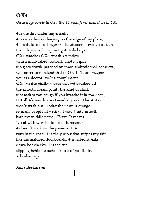 As GCSEs are to be awarded by postcode, I thought I'd repost Anna's poem on the subject. She's 17.