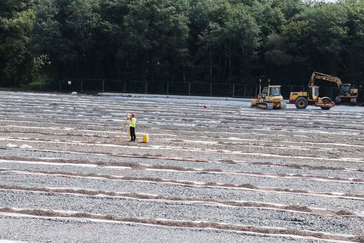 FoxContracts97's tweet image. Works progressing well at our Blanchflower Stadium Project in Belfast. Pitch drainage has been completed. We are preparing to apply the next layer of stone for the pitch makeup. Floodlights will then be erected. 
#progress #sports #thisiscivilengineering