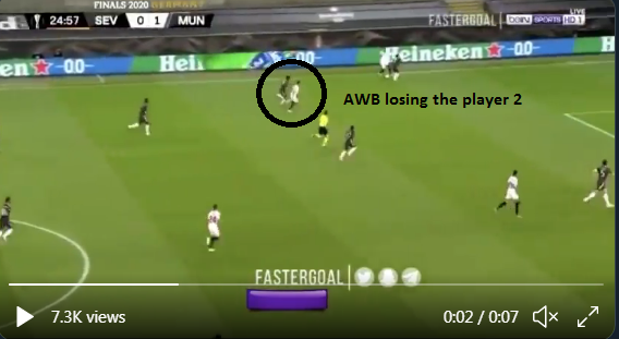 FIRST GOAL (AWB) - Nobody talks about AWB's positioning as well. AWB didn't chase the player properly. He should've been in his position in the first place. Then he could've not let the player run past him.