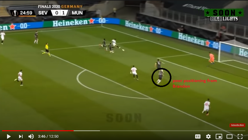 FIRST GOAL (OVERALL) - so we have three mistakes in the first goal. Poor positioning and decision of 3 defenders.