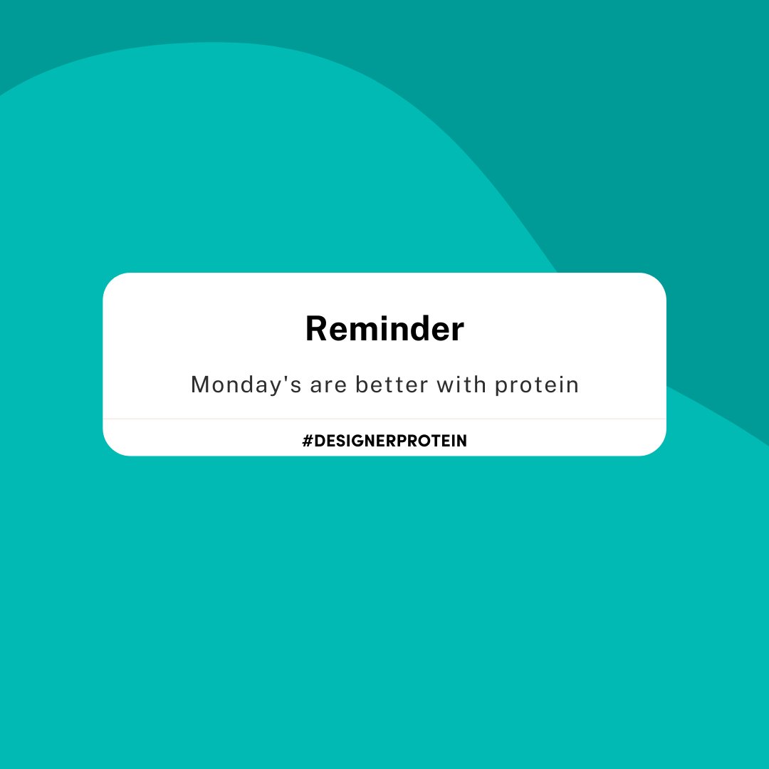 DesignerProtein's tweet photo. Reminder ✔️
Protein ✔️
Crush your Monday to-do list ✔️

💪 💪 💪

#DesignerProtein
https://t.co/YyFuMWHFiF

#healthylifestyle #workout #monday #motivation https://t.co/86ZM13xiZz