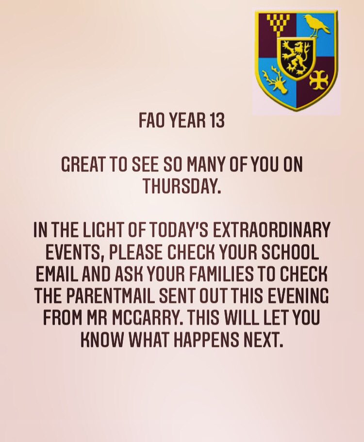 rangesixthform's tweet photo. FAO YEAR 13. https://t.co/YSbIcYz973