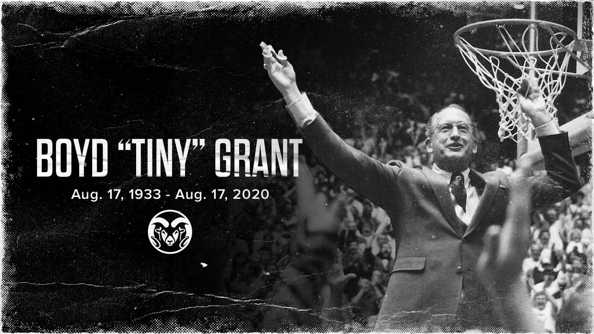 CSURams's tweet photo. It is with great sorrow we share that legendary Ram player and coach Boyd "Tiny" Grant passed away today on his 87th birthday. All #CSURams extend their sympathies to the Grant family and all who had the joy of knowing him.

https://t.co/LlwqTHdghX

#TeamTogether #ProudToBe https://t.co/f7UzMIvyjd