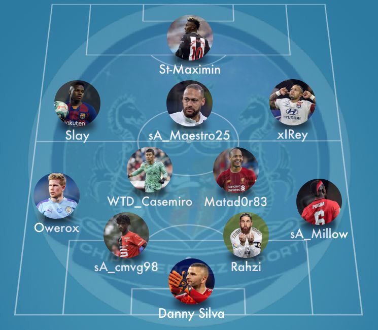 CHIPO MERGUEZ 🌭 (@chipomerguezfc) on Twitter photo ⚫️⚪️ STARTING XI ⚫️⚪️
GK <a href="/Poupino20/">Dany Silva</a> 🇫🇷
RB @Milowboy64 🇫🇷
CB <a href="/Corentinrd59/">Corentin</a> 🇫🇷
CB <a href="/sA_Cmvg98/">➖⚔️sA_Cmvg98 ⚔️➖</a> 🇫🇷
LB <a href="/tthomas_ld/">thom シ</a> 🇫🇷
CDM @ABrlln 🇫🇷
CDM <a href="/WTD_Casemiro_14/">Tom</a> 🇫🇷
RAM @xIRey_10 🇫🇷
CAM @Maestro25__ 🇫🇷 ©️
LAM <a href="/alexx_dwr/">jorko</a> 🇫🇷
ST @AllanSaintMaaxx 🇫🇷 ⚫️⚪️ STARTING XI ⚫️⚪️
GK <a href="/Poupino20/">Dany Silva</a> 🇫🇷
RB @Milowboy64 🇫🇷
CB <a href="/Corentinrd59/">Corentin</a> 🇫🇷
CB <a href="/sA_Cmvg98/">➖⚔️sA_Cmvg98 ⚔️➖</a> 🇫🇷
LB <a href="/tthomas_ld/">thom シ</a> 🇫🇷
CDM @ABrlln 🇫🇷
CDM <a href="/WTD_Casemiro_14/">Tom</a> 🇫🇷
RAM @xIRey_10 🇫🇷
CAM @Maestro25__ 🇫🇷 ©️
LAM <a href="/alexx_dwr/">jorko</a> 🇫🇷
ST @AllanSaintMaaxx 🇫🇷