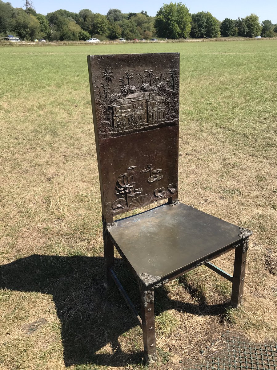 BCAMrsHarrison's tweet photo. The Jurors Chairs. 12 bronze chairs by artist Hew Locke at Runnymede the site of the Magna Carta signing. Each has a different engraving front and back relating to ongoing and past struggles for freedom and equal rights. #reflectonlife @BCAHistory @BCA_Art https://t.co/AFEpk2vSmh