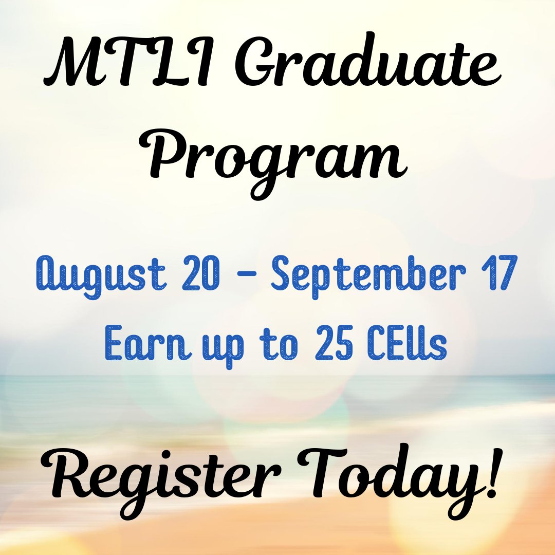 #AAMSMTLI Graduate Program kicks off on Thursday, August 20th! Check out the sessions being happening this week! Earn up to 25 CEUs by registering at the reduced rates! ow.ly/Oo8M50ATI1k #MTLI #CMTE #Virtual