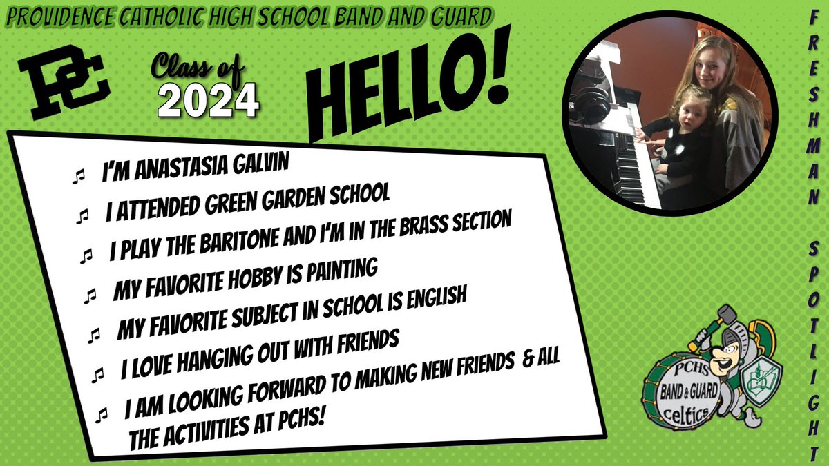 provi_band's tweet photo. Introducing our newest Marching Celtics and Color Guard. Let’s get to know some of them! So happy to have them be a part of our family. #marchingceltics https://t.co/0vumaYSdez