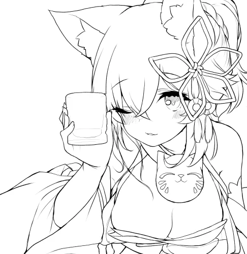 にゃこちゃんポニテいいかも 