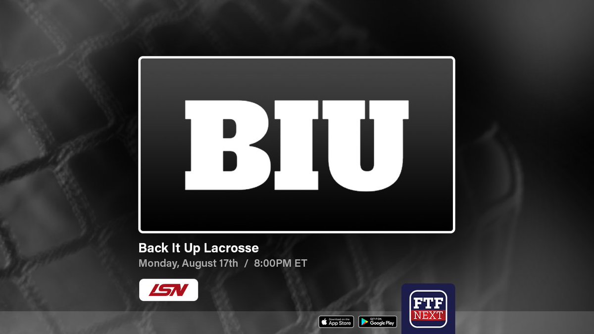 Get ready for <a href="/BckItUpLacrosse/">Back It Up Lacrosse</a> hosted by <a href="/MikeSilipo/">Mike Silipo</a>, <a href="/JohnOdierna/">John Odierna</a> and <a href="/corman126/">Corey Winkoff</a> TONIGHT at 8PM ET on laxsn.com &amp; the FTFNext app (Download here: bit.ly/FTFNext) #howyadoin #backituplacrosse #backitupbump