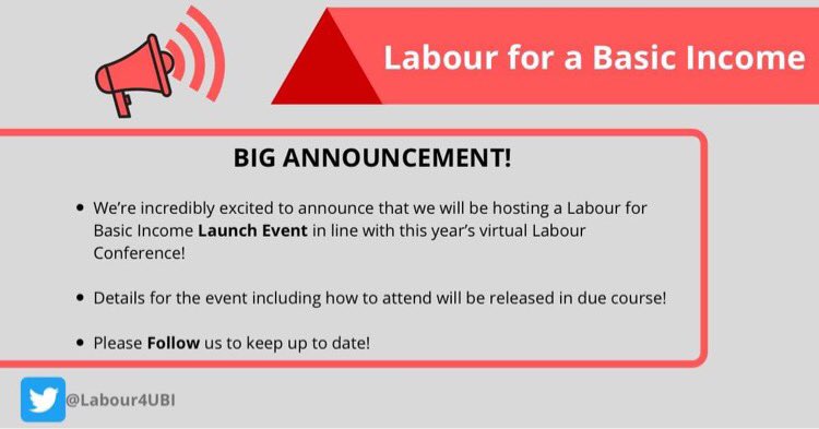 Labour4UBI's tweet image. Big announcement! 🚨

🌹 We are hosting a launch event in line with this year’s Labour Conference! 

👩‍💻 Please follow us for updates about the event! 

#BasicIncome #Labour4UBI #UBI
