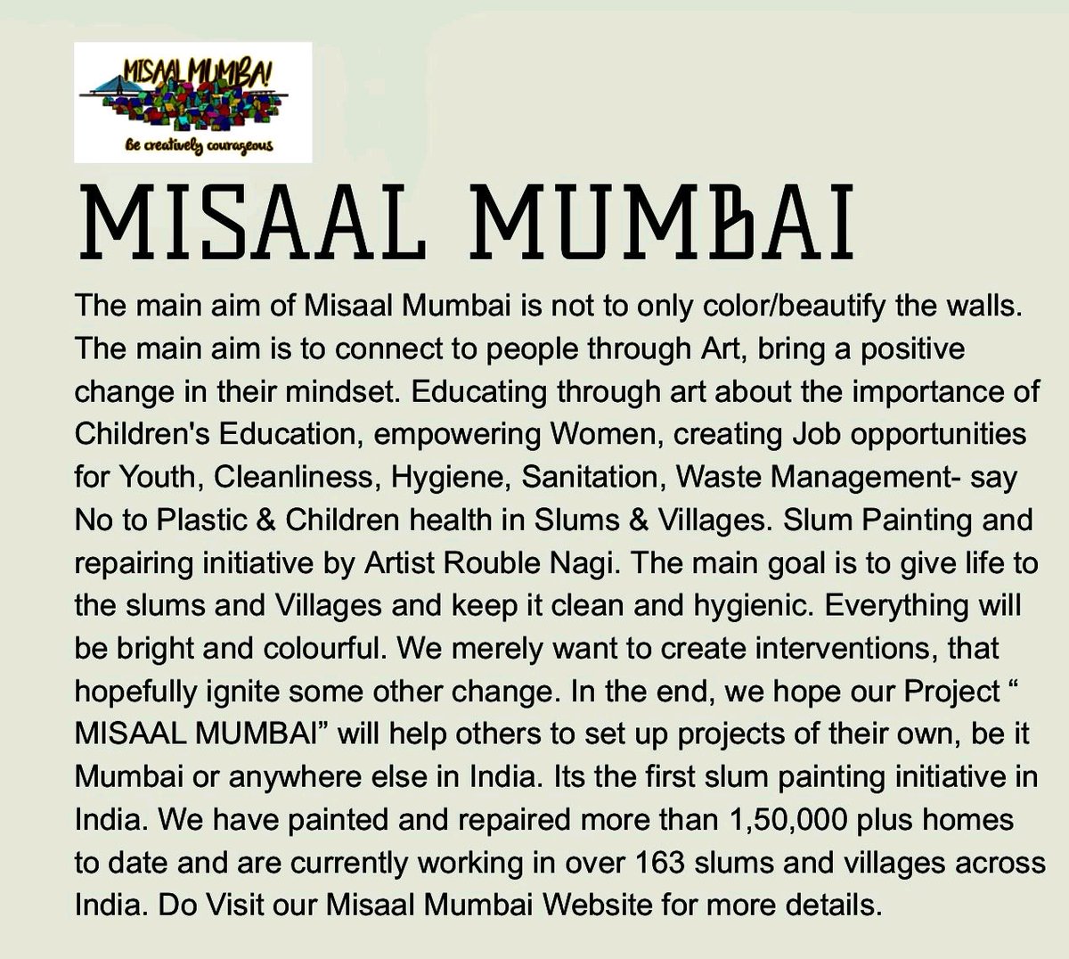 GauravD1307's tweet photo. "Educating through art"
#Misaalindia
#Readandwriteindia
@ROUBLENAGI @RNAFMUMBAI https://t.co/SonBYVlBC6