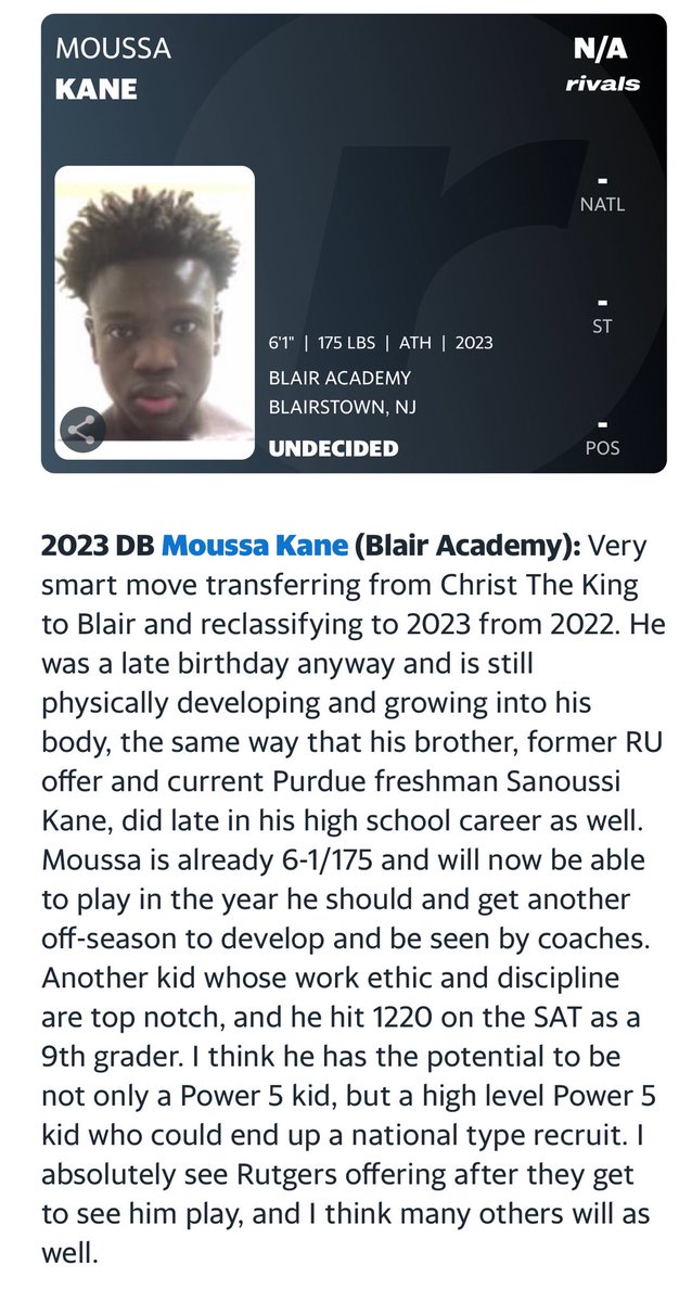 Thanks @alexgleitman for the write up. Looking forward to the season💪🏾 @aboutunyc @SanoussiKane1 @SaylorBlairFB @gbowman26