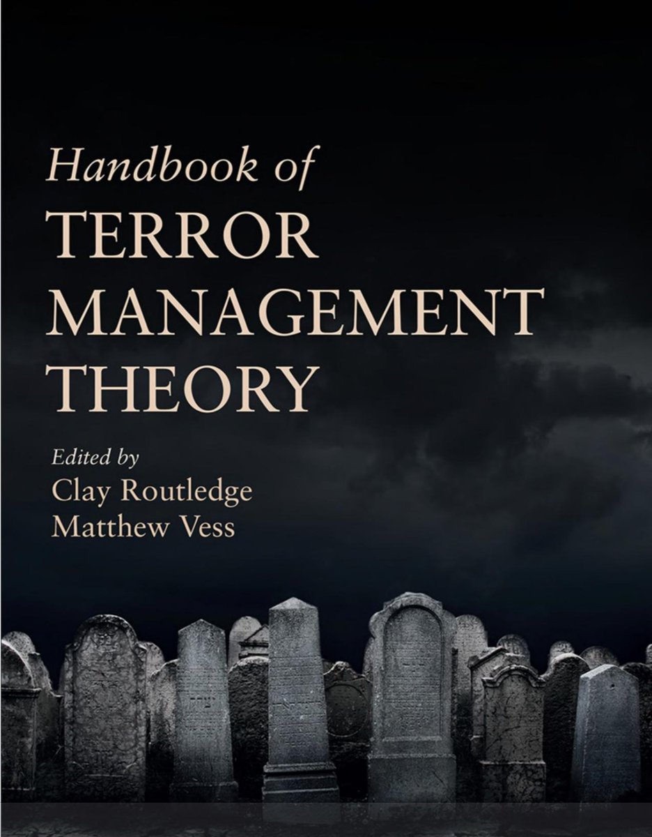 2/ "Terror Management Theory" was coined by cultural anthropologist Ernest Becker in 1971 and has been studied since then. "TMT predicts that when people are reminded of their own mortality, which happens w/fear-mongering will strongly defend those who share their worldview."
