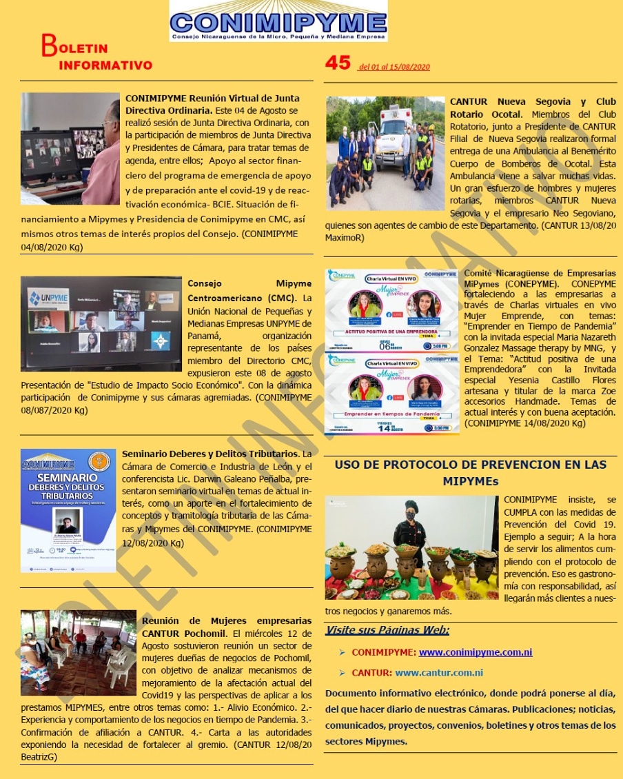 conepyme's tweet photo. Los invito a leer el Boletín informativo de la CONIMIPYME.
#MujeresConepyme https://t.co/by5FLodT7W