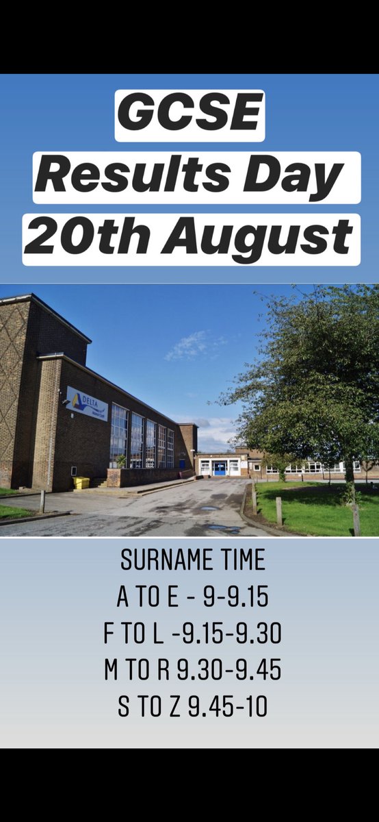 DeltaManorCroft's tweet photo. Quick reminder for Thursday ... see you all soon #GCSE2020 #futures #waitisover https://t.co/QQFXGuVklD